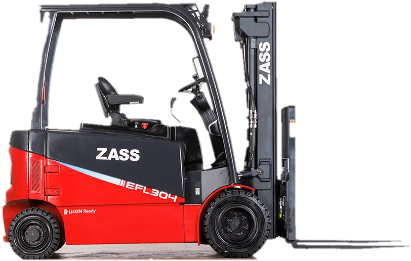 ZASS forklift rear three-quarter view